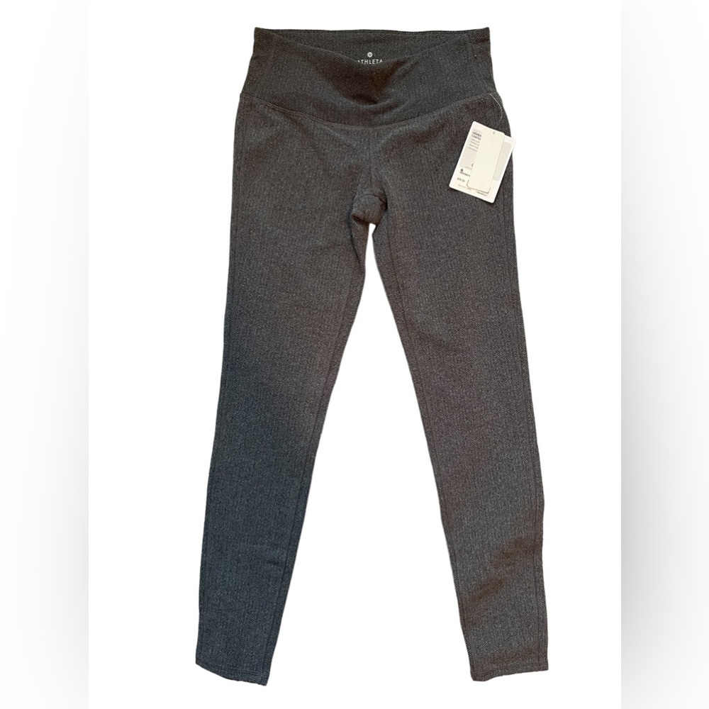 Athleta, Size Small, Grey Herringbone Tight, Workout Pant, New With Tags